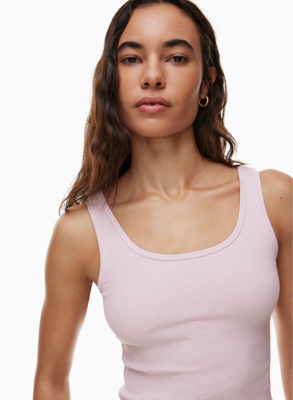 Aritzia TNA Homestretch Ribbed Tank Top Light Pink Size XS